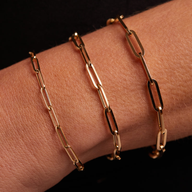 14K Paperclip Chain Bracelet – Elegant Minimalist Gold Jewelry