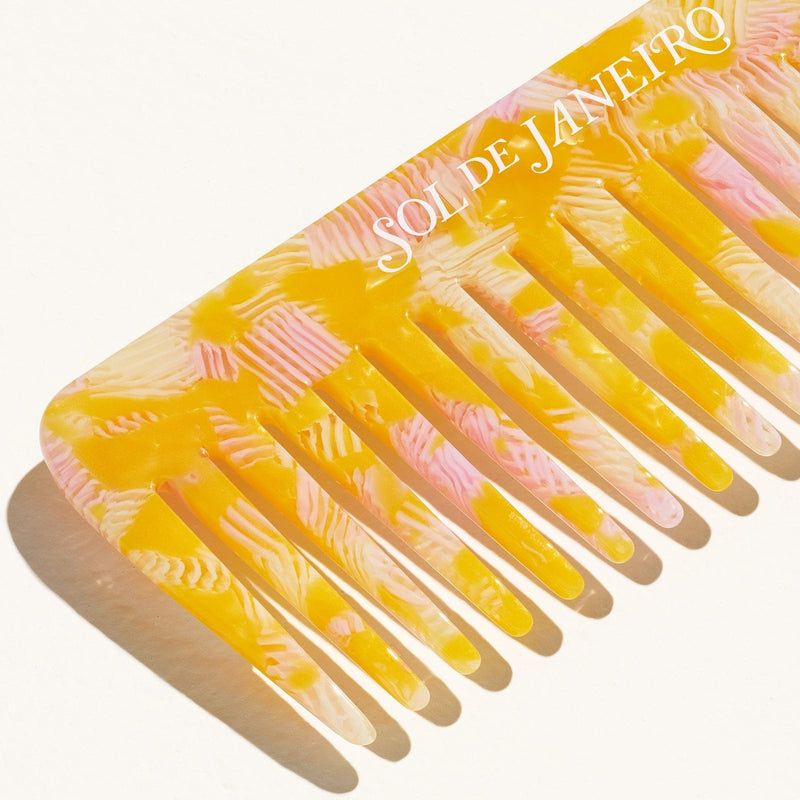 SOL Yellow Wide Tooth Comb Limited Edition Detangling Hair Comb Online Exclusive