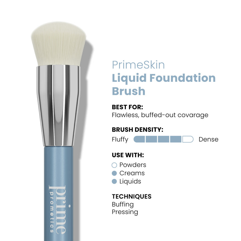 PrimeSkin Foundation Brush Soft Dense Bristles Flawless Makeup Tool