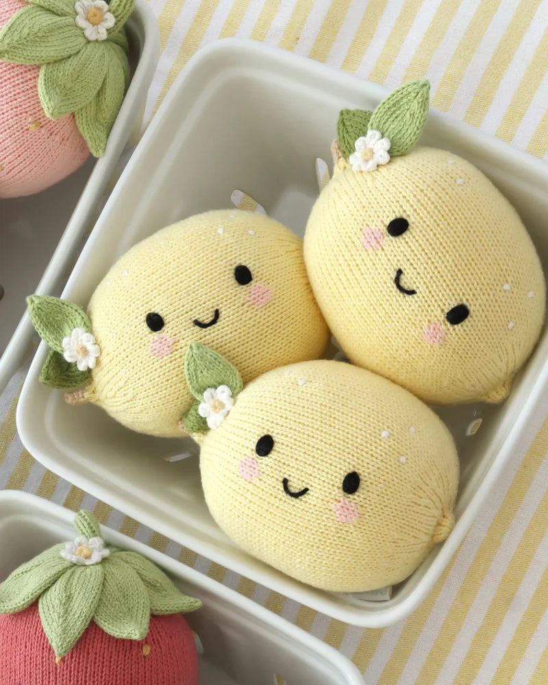 Baby Lemon Plush Stuffed Toy Soft Citrus Character Nursery Gift Companion