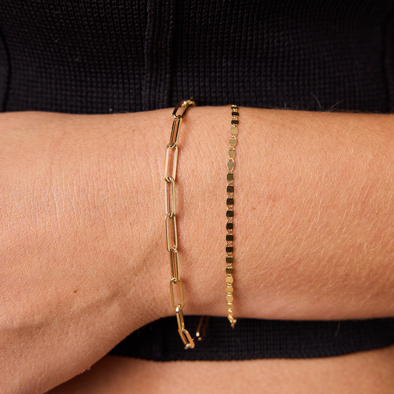 14K Paperclip Chain Bracelet – Elegant Minimalist Gold Jewelry