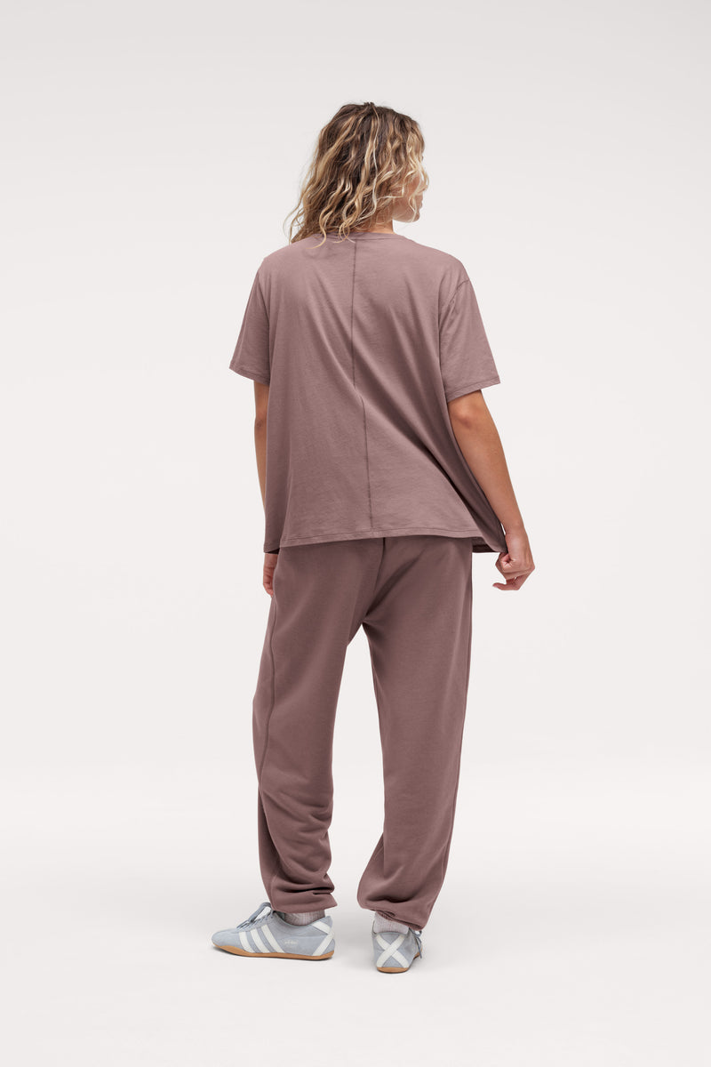 French Terry Jogger Cocoa Soft Cotton Relaxed Fit Casual Sweatpants