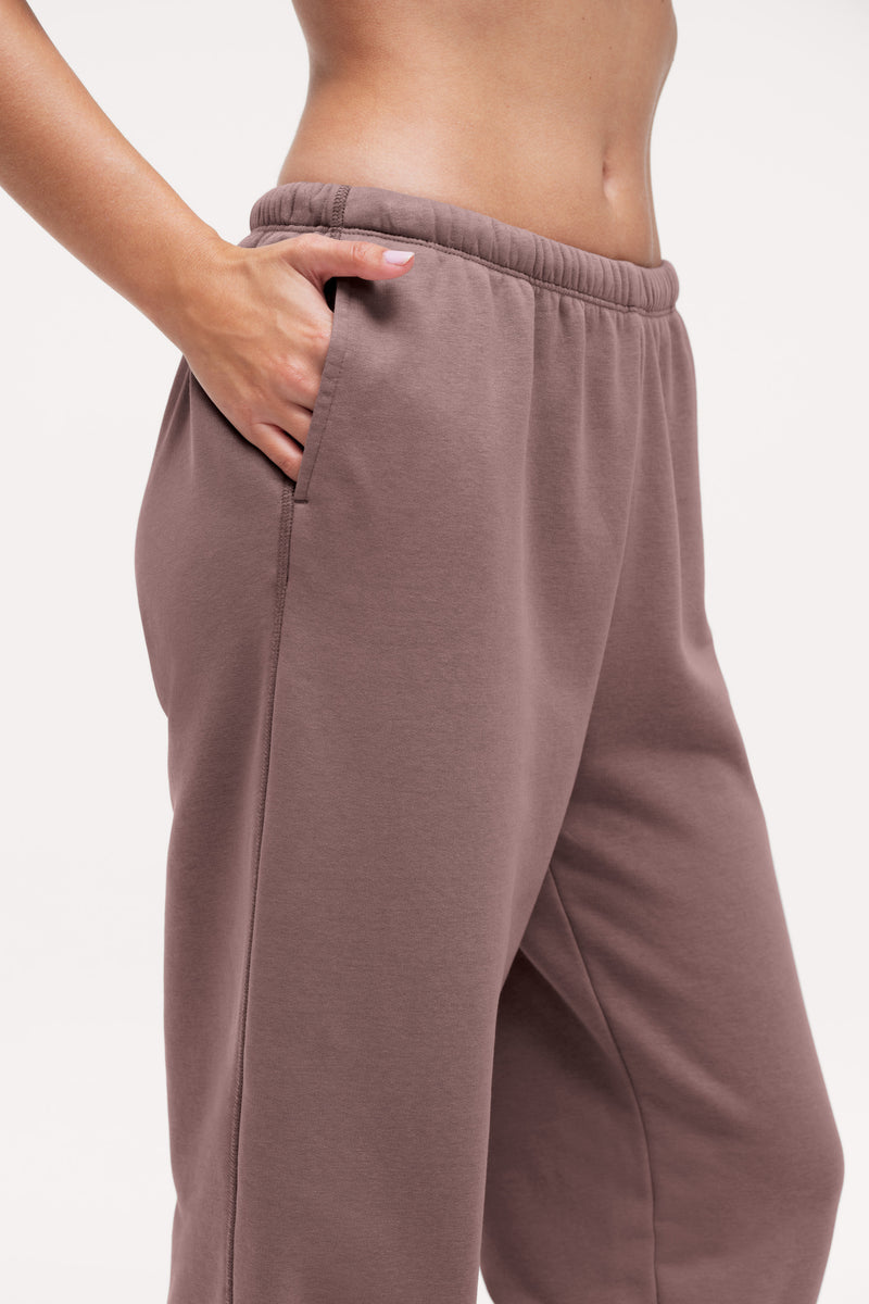French Terry Jogger Cocoa Soft Cotton Relaxed Fit Casual Sweatpants