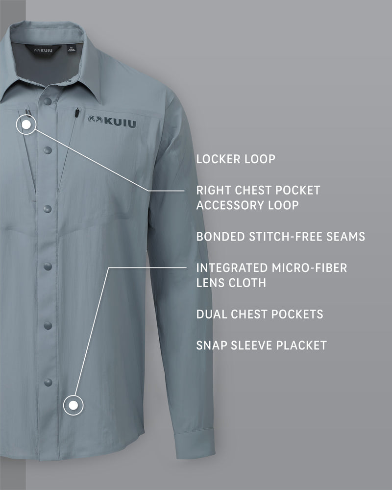 Salton LS Shirt Slate – Men’s Long Sleeve Casual Comfort Shirt
