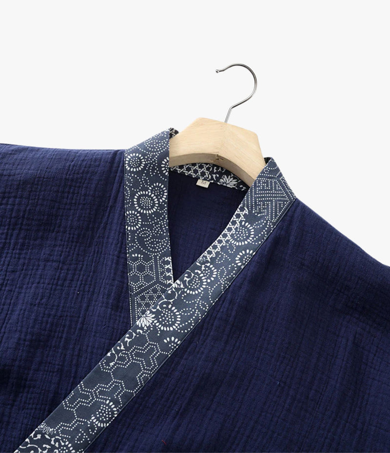Sashiko Samue Set – Traditional Japanese Style Lounge Wear Set