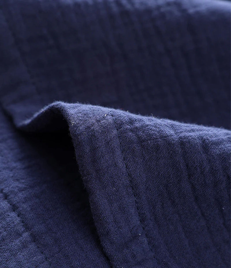 Sashiko Samue Set – Traditional Japanese Style Lounge Wear Set