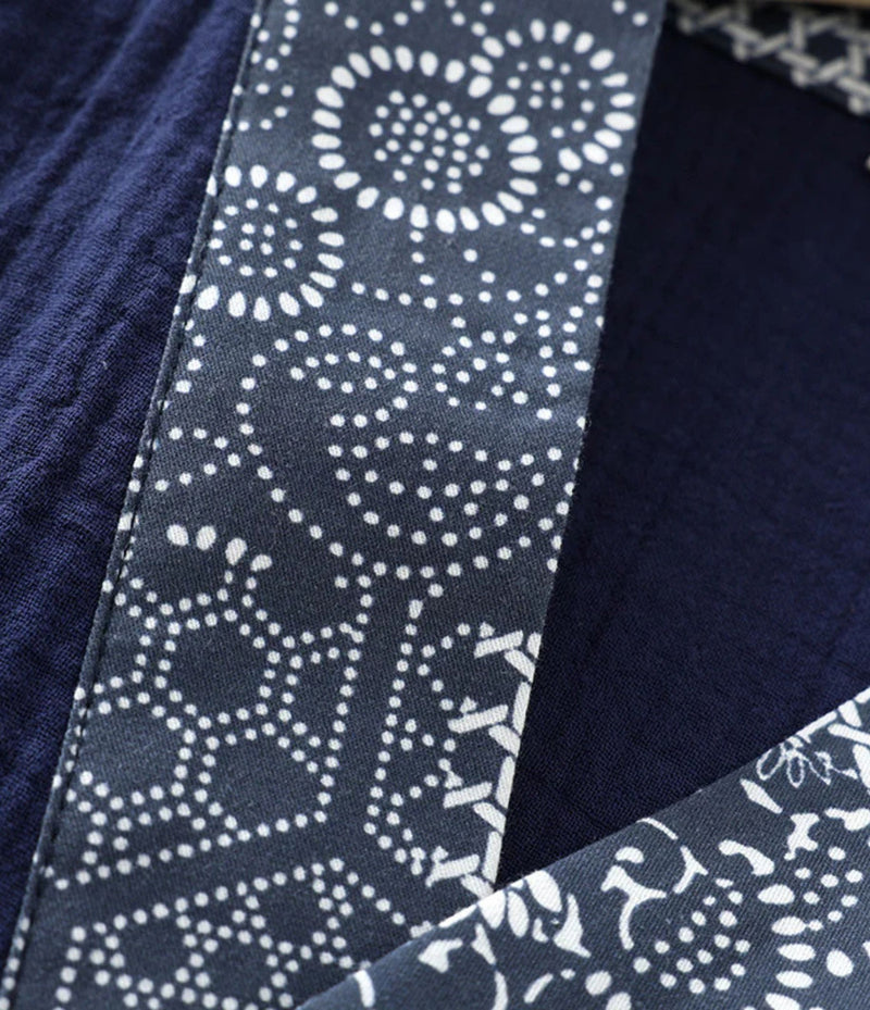 Sashiko Samue Set – Traditional Japanese Style Lounge Wear Set