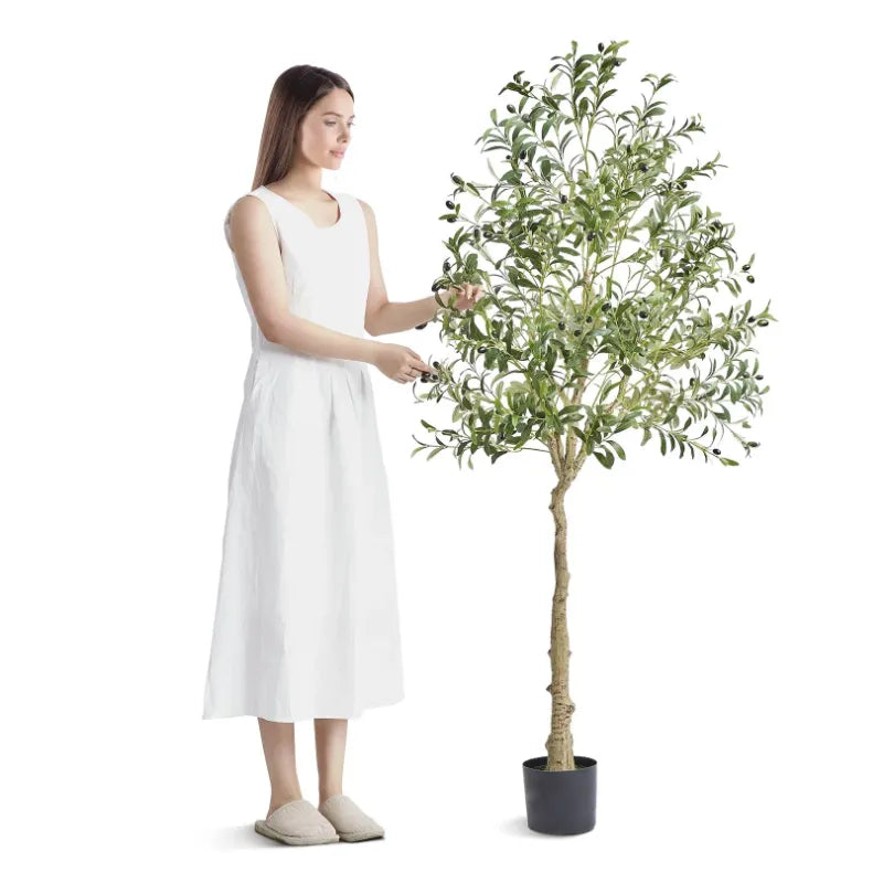 6FT Artificial Olive Tree Faux Potted Plant for Home Office Indoor Decor