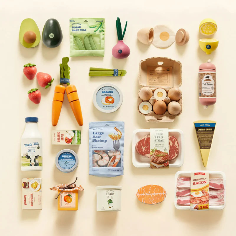 Tiny Land Organic Play Food Collection Wooden Pretend Play Food Set
