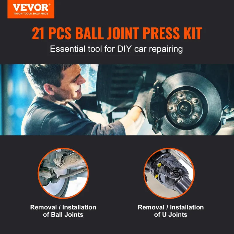 21PCS Ball Joint Press Kit C-Press Automotive Removal & Installation Tool Set