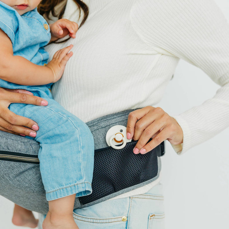 Moby Hip Seat Carrier – Heather Grey Ergonomic Toddler Support