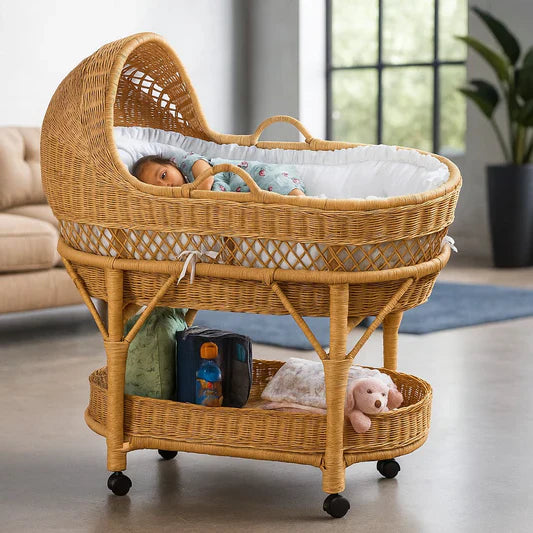 Baby Bassinet / Cradle / Wicker Chair Rental | Safe Newborn Sleep Solution