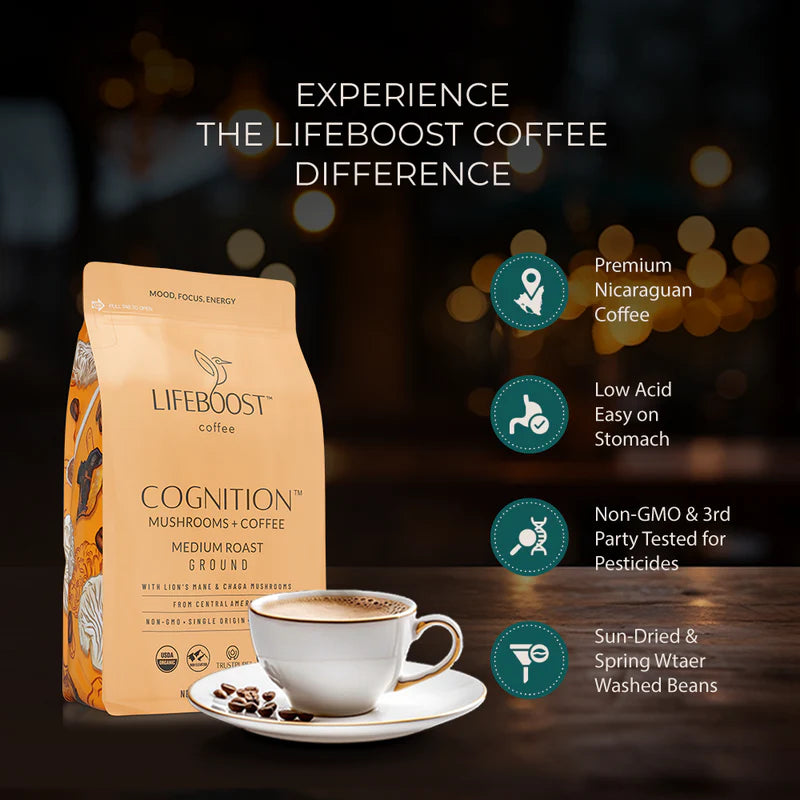 Cognition Mushroom Ground Coffee Premium Functional Coffee Blend