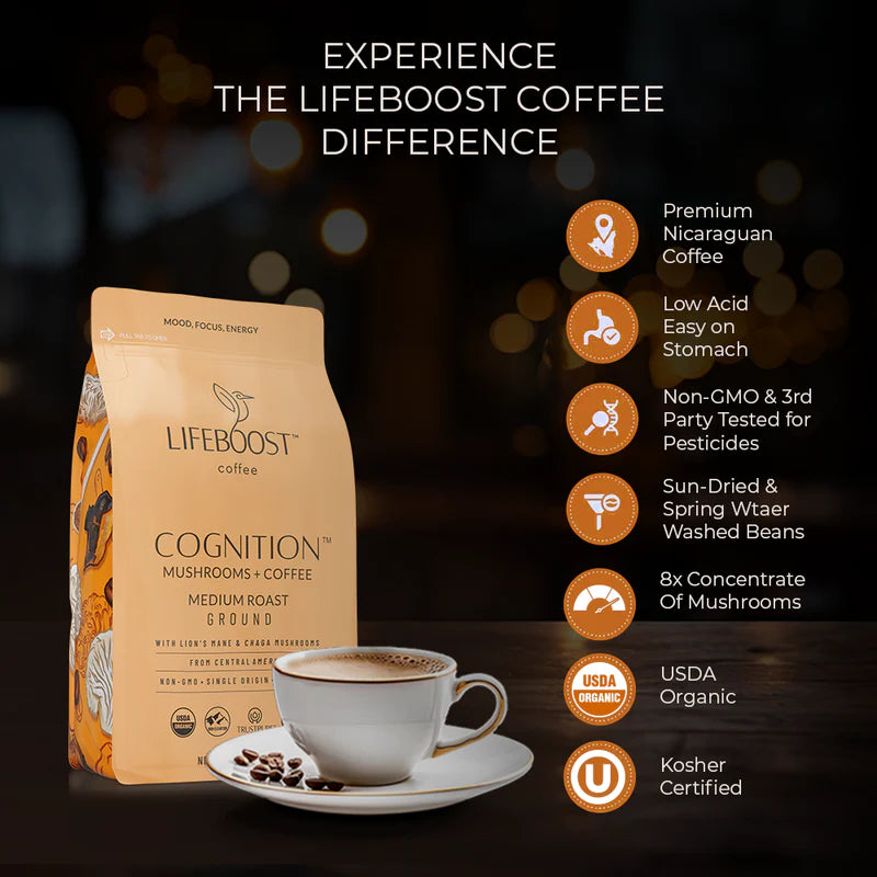 Cognition Mushroom Ground Coffee Premium Functional Coffee Blend