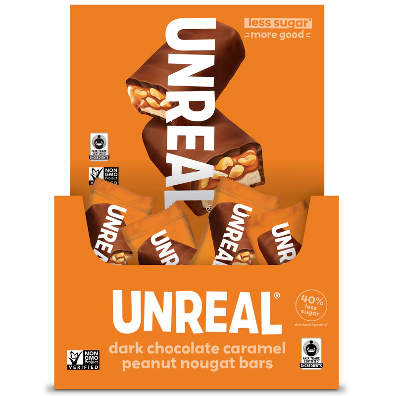 Dark Chocolate Caramel Peanut Nougat Bars Grab & Go Snack Box Pack