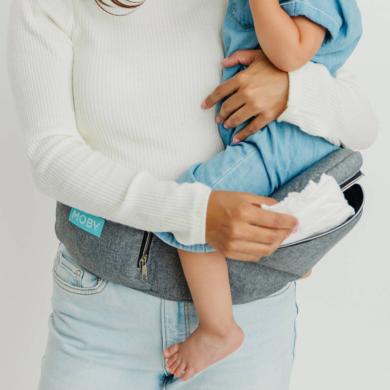 Moby Hip Seat Carrier – Heather Grey Ergonomic Toddler Support