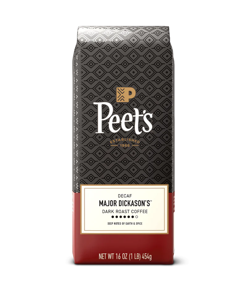 Decaf Major Dickason's Dark Roast Coffee Rich Full-Bodied Decaffeinated Blend