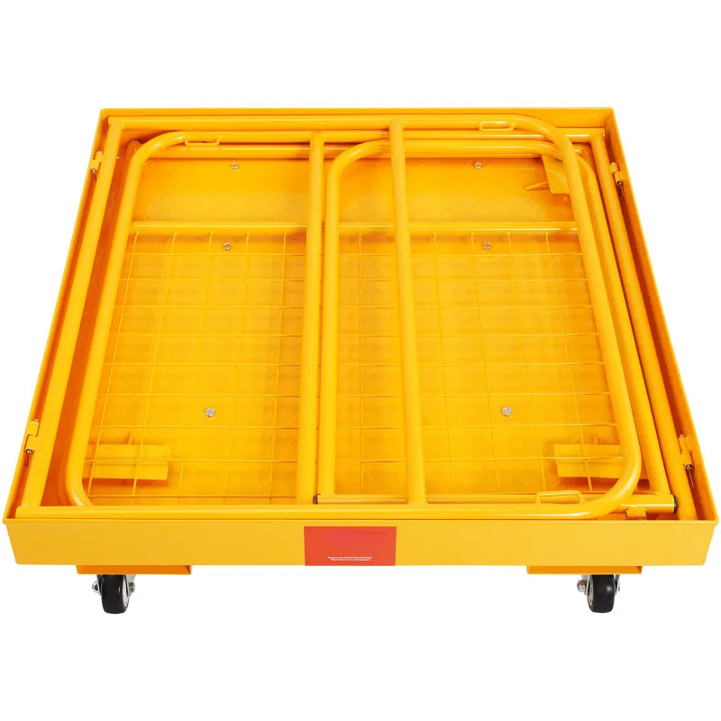 36x36in Forklift Safety Cage 1200LB Folding Work Platform with Wheels
