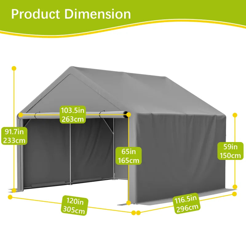10x10FT Outdoor Storage Shed Waterproof Garden Shelter for Tools & Bikes