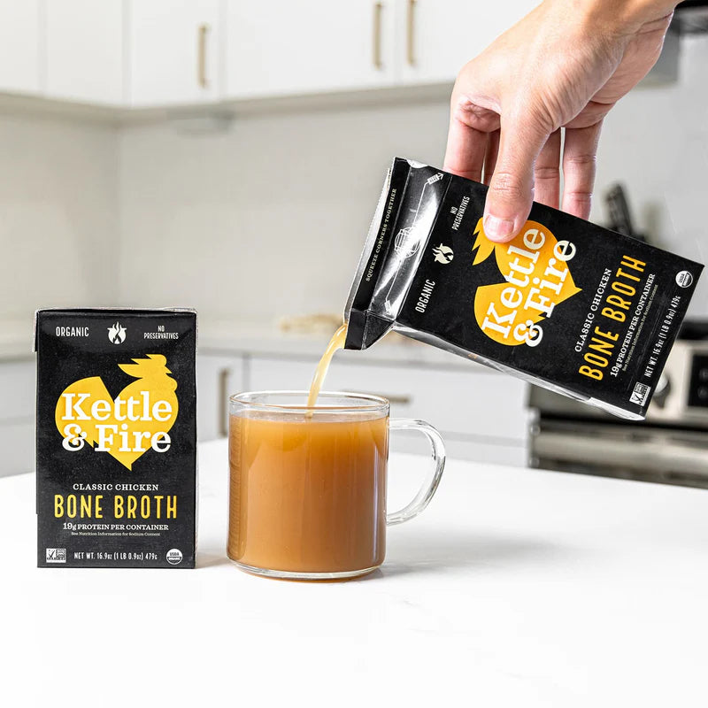Chicken Bone Broth 16.9 oz Premium Savory Slow-Simmered Nutrient Rich Broth
