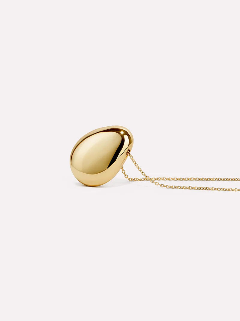 Gold Pendant Necklace Pebble – Elegant Minimalist Jewelry Necklace