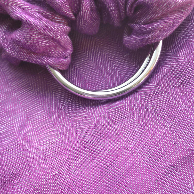 Berry & Shiny Silver Ring Sling Baby Carrier – Soft Adjustable Wrap