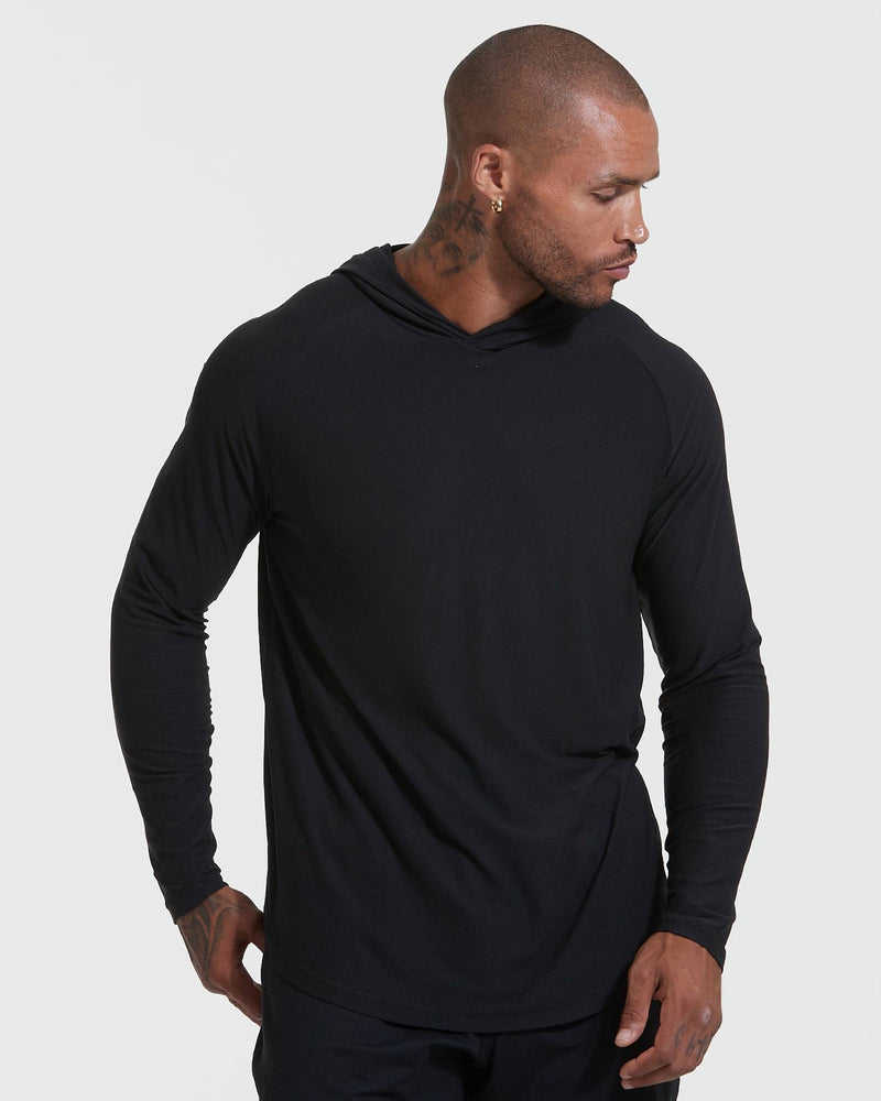 Black Active Hoodie – Lightweight Athletic Everyday Pullover