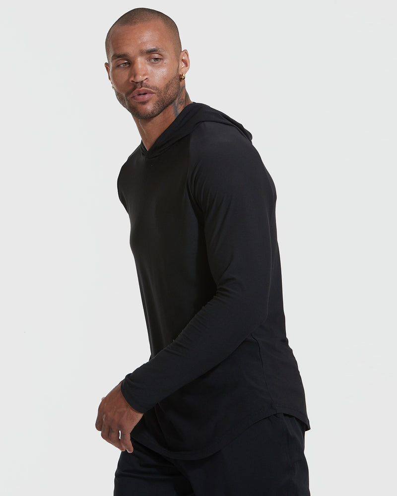 Black Active Hoodie – Lightweight Athletic Everyday Pullover