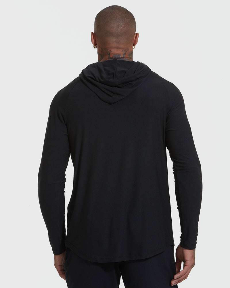 Black Active Hoodie – Lightweight Athletic Everyday Pullover