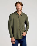 Dark Heather Military Green Long Sleeve Comfort Shirt