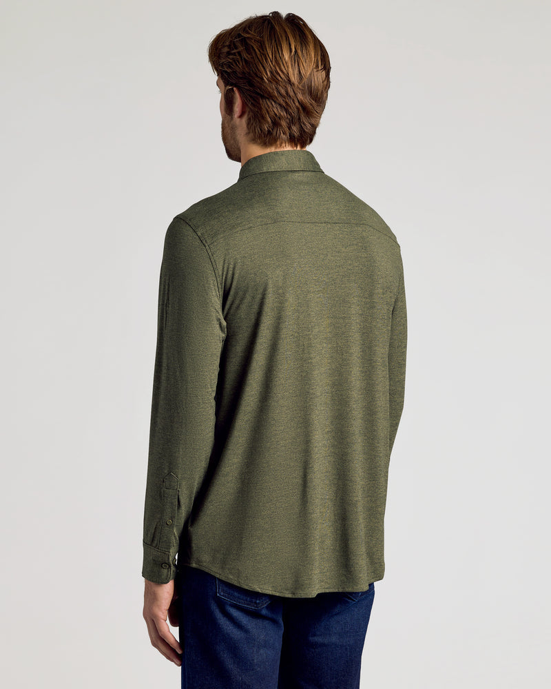 Dark Heather Military Green Long Sleeve Comfort Shirt