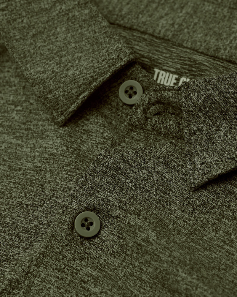 Dark Heather Military Green Long Sleeve Comfort Shirt