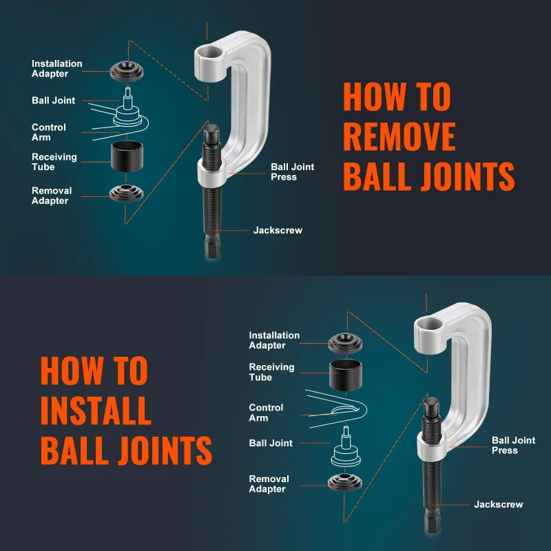 21PCS Ball Joint Press Kit C-Press Automotive Removal & Installation Tool Set