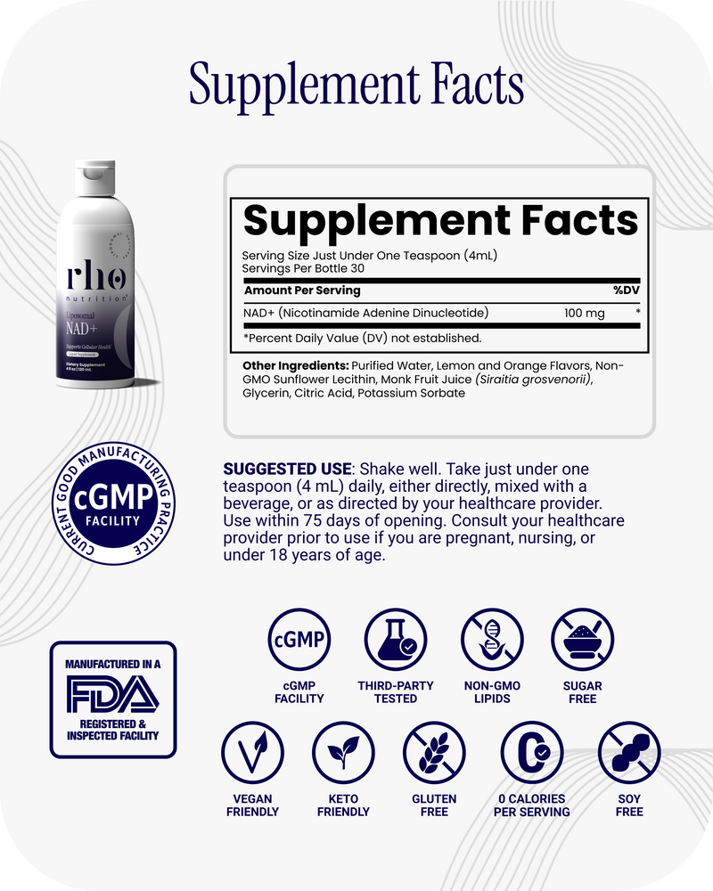Liposomal NAD+ 3 Pack Cellular Energy Support Anti Aging Supplement