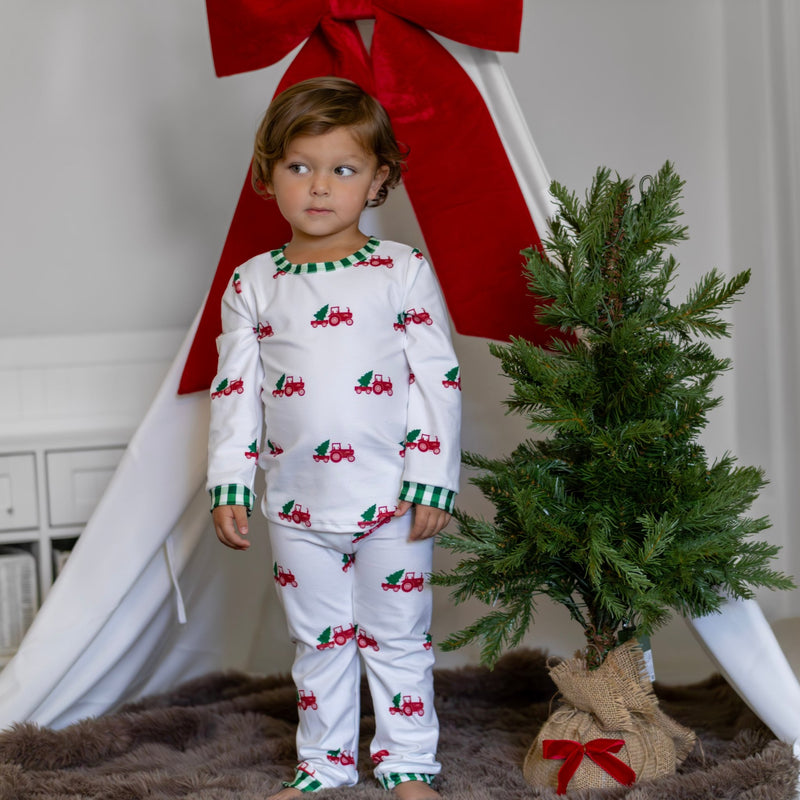 Buttflap Pajamas Christmas Tractor Holiday Lounge Sleepwear