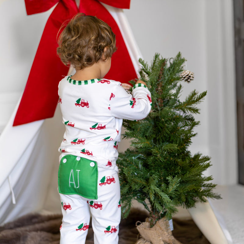 Buttflap Pajamas Christmas Tractor Holiday Lounge Sleepwear