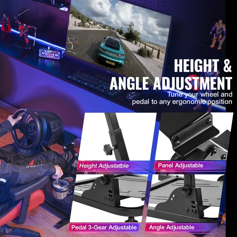 VEVOR Racing Simulator Steering Wheel Stand for Logitech Thrustmaster Fanatec