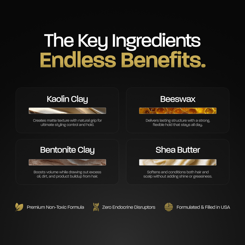 Hair Clay Matte Finish Strong Hold Texturizing Hair Styling Product