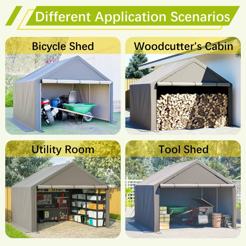 10x10FT Outdoor Storage Shed Waterproof Garden Shelter for Tools & Bikes