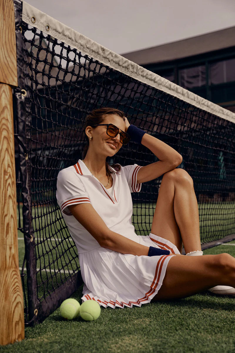 White Performance Jersey Beatrice Tennis Dress – Women's Court Dress