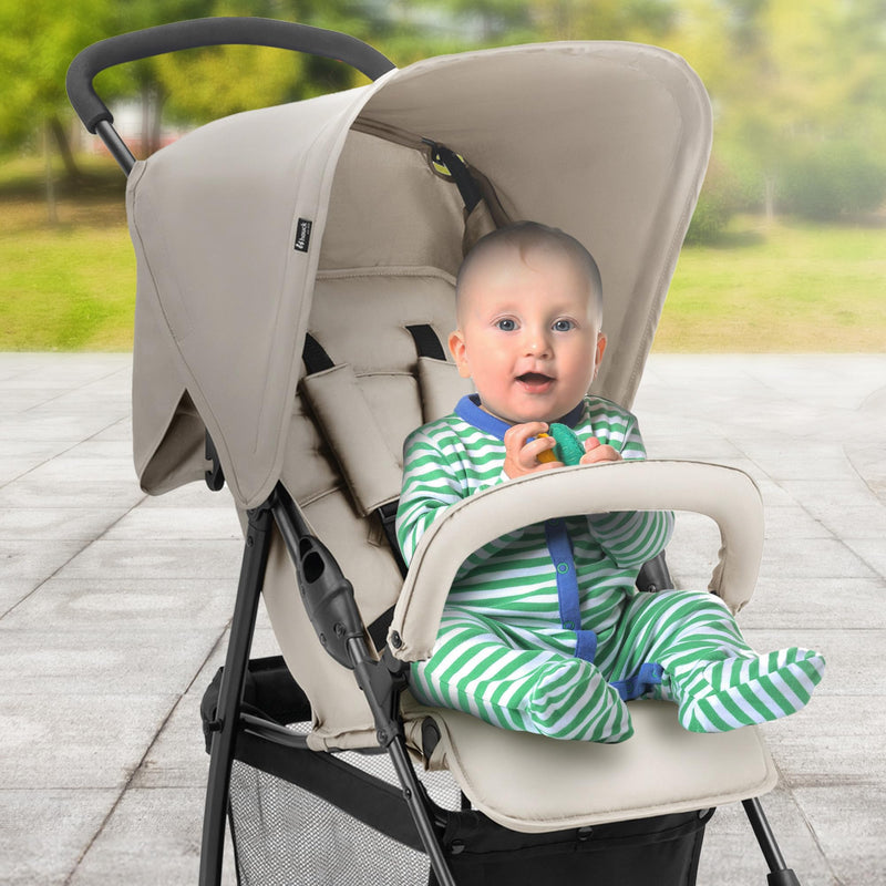 Hauck Lightweight Foldable Travel Stroller – Compact Sport Beige
