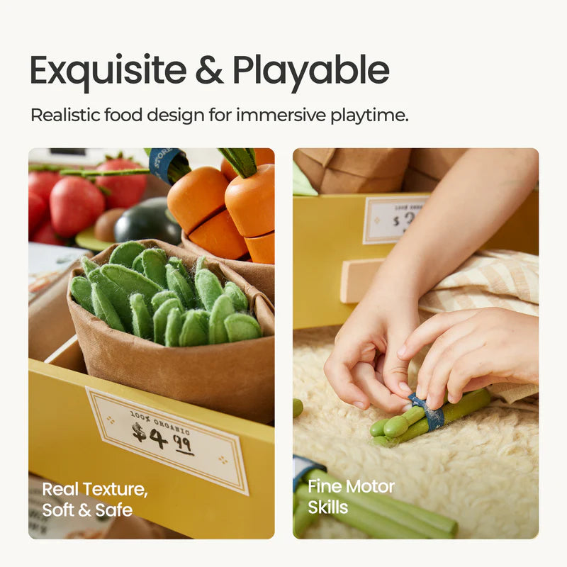 Tiny Land Organic Play Food Collection Wooden Pretend Play Food Set