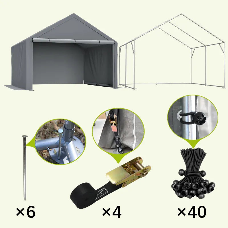 10x10FT Outdoor Storage Shed Waterproof Garden Shelter for Tools & Bikes