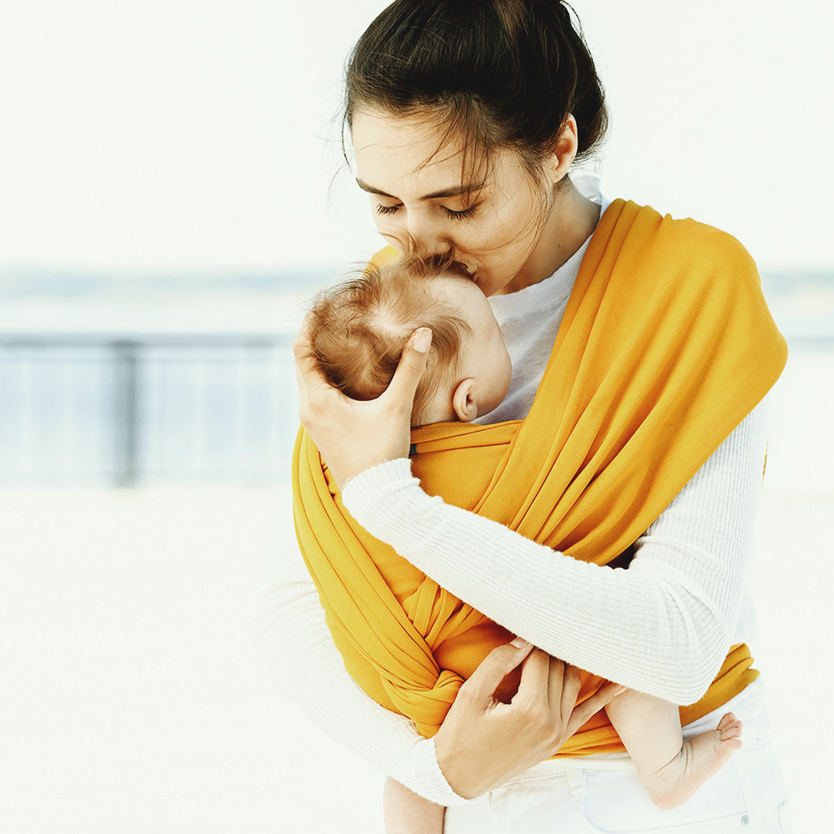 Orange Organic Baby Wrap | Soft, Breathable Newborn Carrier Sling