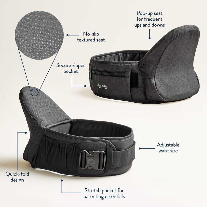 Itzy Hold & Fold™ Hip Seat Baby Carrier – Ergonomic Foldable