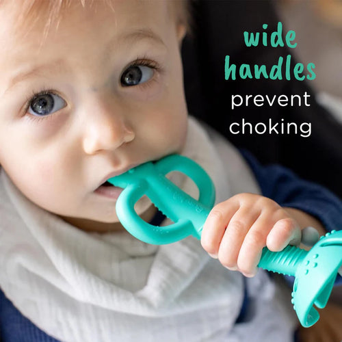 2-in-1 Teether & Training Spoon Baby Self-Feeding Silicone Learning Tool