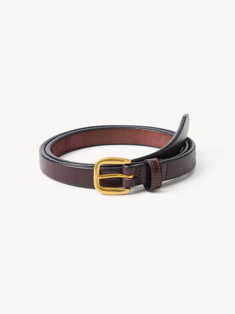 Oxblood Slim Harpo American Dress Belt – Classic Leather Style Belt