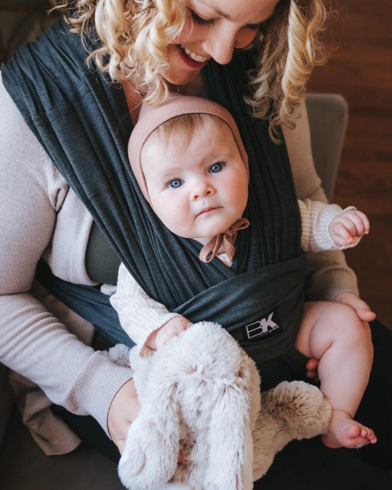 Baby K’tan Active Yoga Baby Carrier Heather Black – Soft Wrap