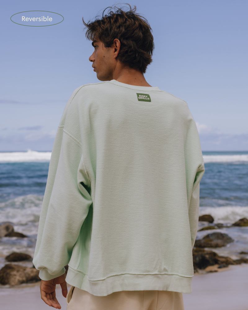 Unisex Oversized Crew Surf Relaxed Fit Casual Sweatshirt