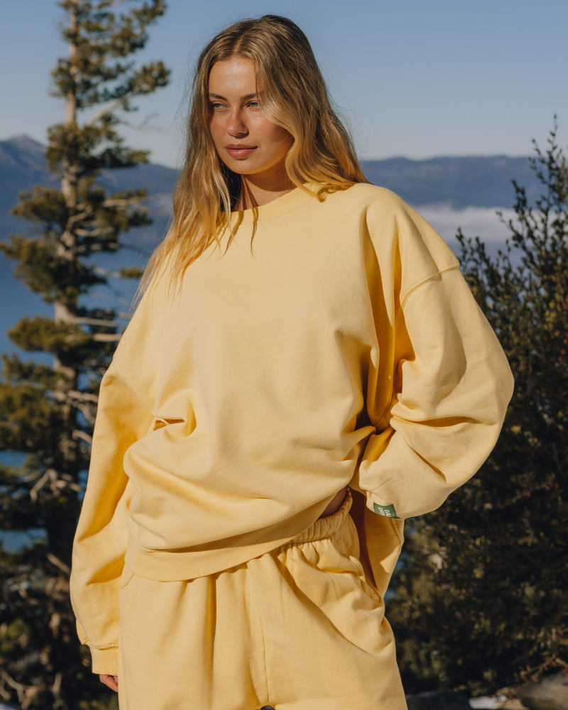 Unisex Oversized Crew Sunny Relaxed Fit Soft Sweatshirt Casual